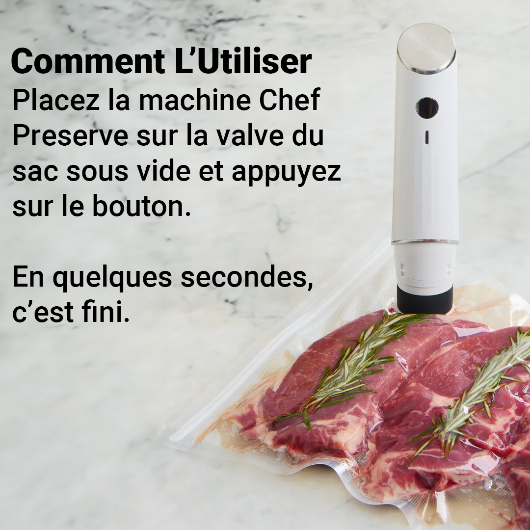Chef Preserve - Machine Sous Vide Portable (+ 10 Sacs Réutilisables GRATUITS)