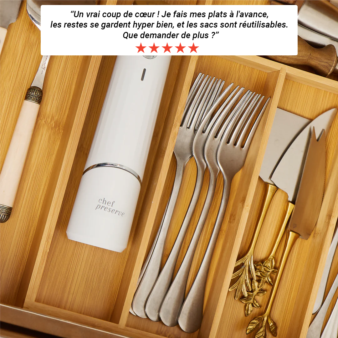 Chef Preserve - Machine Sous Vide Portable (+ 10 Sacs Réutilisables GRATUITS)